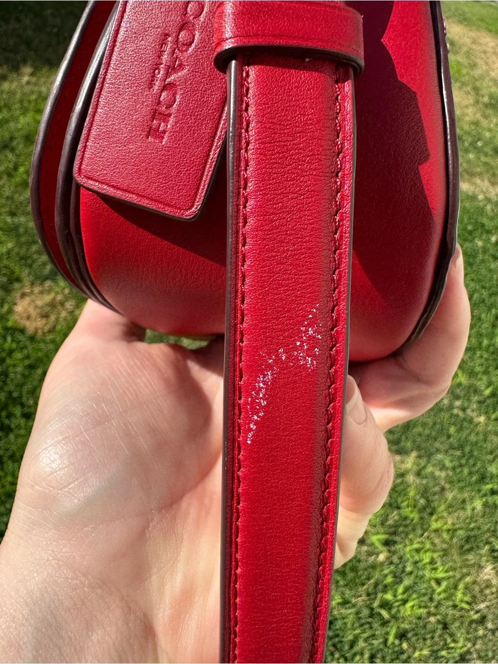 Coach Red Logo Crossbody with Gold Hardware